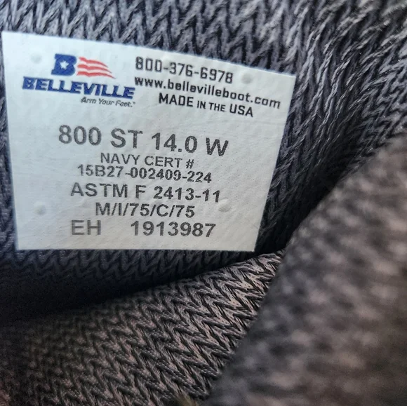 Belleville 800 Steel Toe boots nwot size 14W